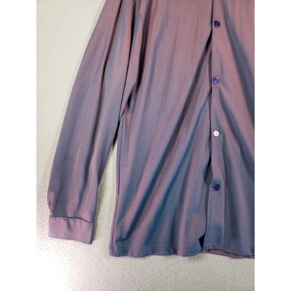 Vintage Y.M.L.A Shirt Mens Large Purple Long Sleeve Outdoor Summer Button Up - Picture 2 of 8